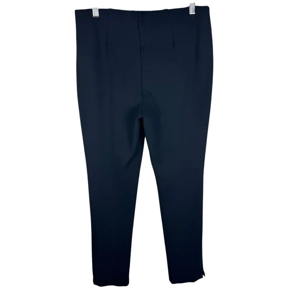 Chico's Black Mid Rise Skinny‎ Dressy Pull On Leggings Chic Office Wear Size S 4